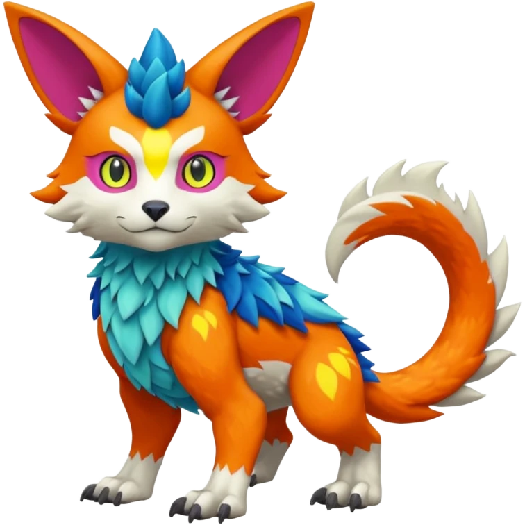colorful Fakémon-Digimon-Fionbri-Trico-creature (full body) emoji