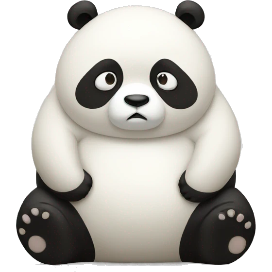 sad fat panda with body emoji