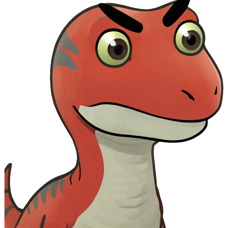 red cute Velociraptor emoji