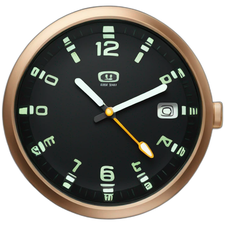 Black watch dial with glowing indexes emoji