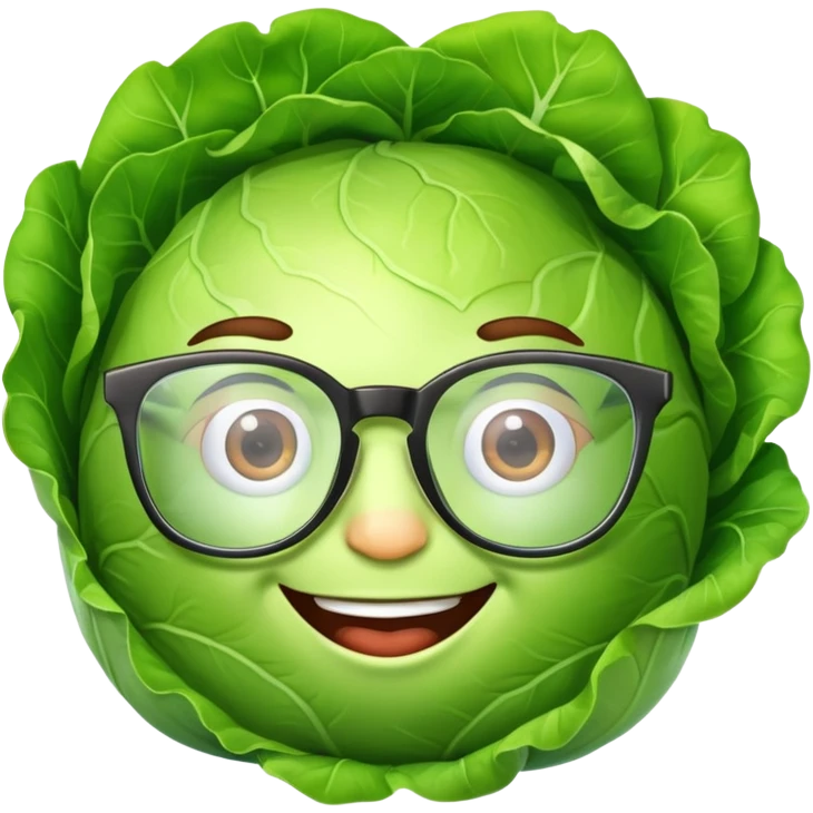 lettuce happy wearing glasses emoji