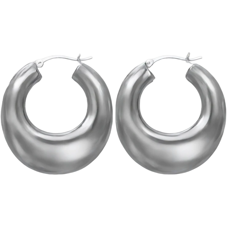 silver chunky hoop earrings emoji