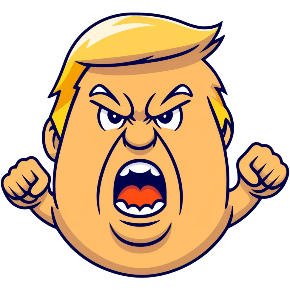 Donald Trump angry, yelling emoji
