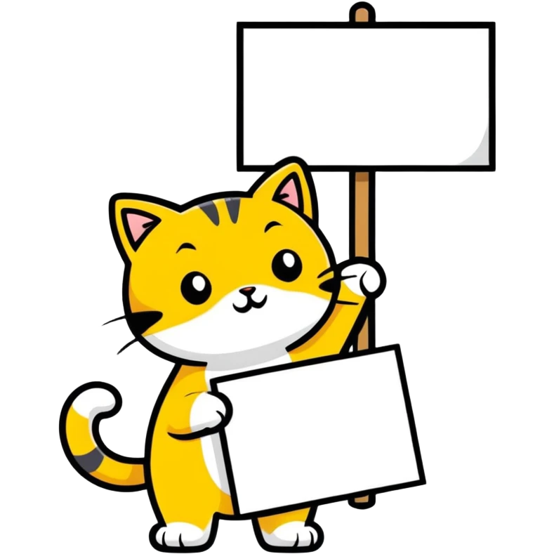 Yellow Cat with big empty sign emoji