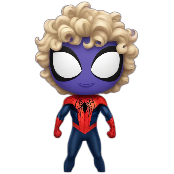 Spider man withe black curly hear and a big musel emoji