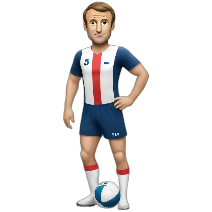 Emmanuel Macron en maillot emoji