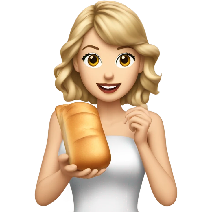 Taylor swift holding bread emoji