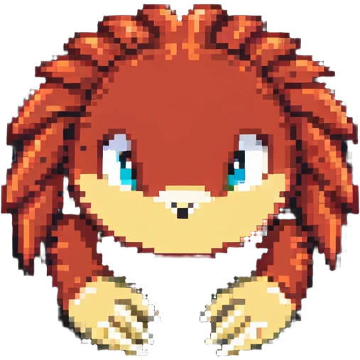 Knuckles the Echidna face from Sonic the Hedgehog emoji