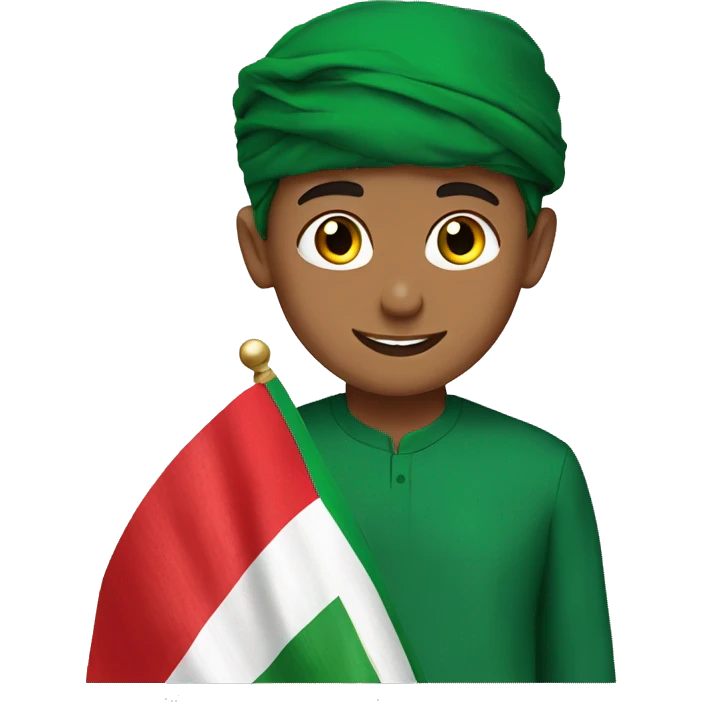 Boy from oman celebrating national day emoji
