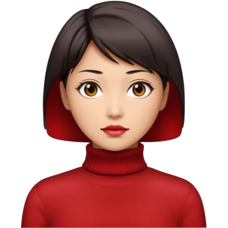 Ada Wong from resident evil 4 remake in red roll-neck sweater  emoji