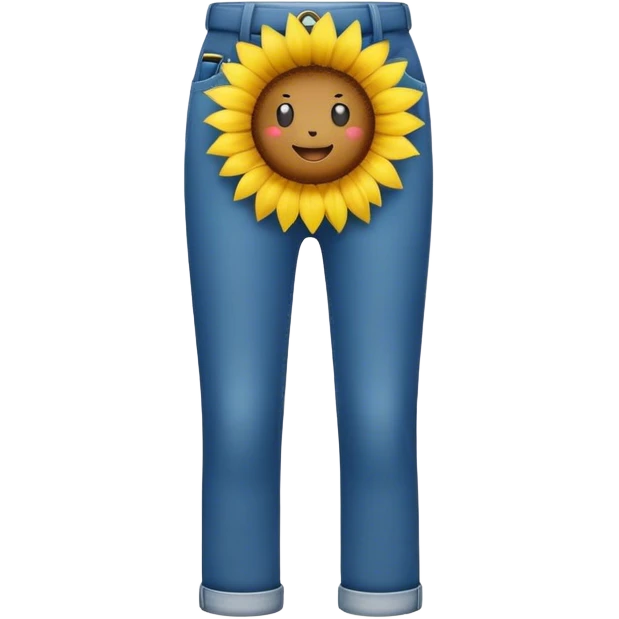 Sunflower wearing pants emoji