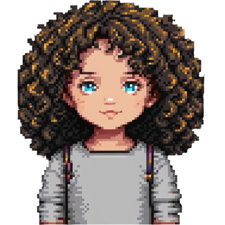 niña pequeña con el pelo rizado emoji