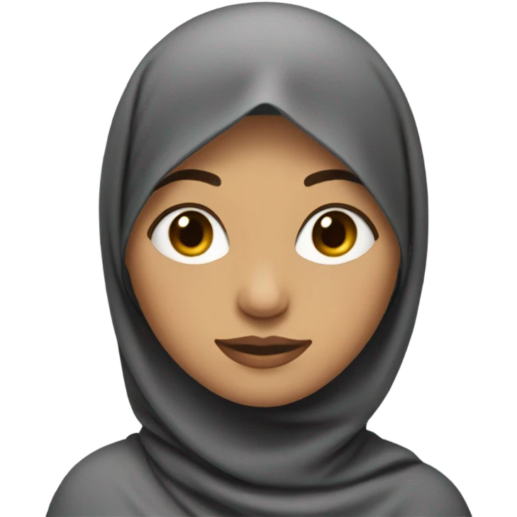 Girl with hijab and two pieces of hair at the front sticking out emoji