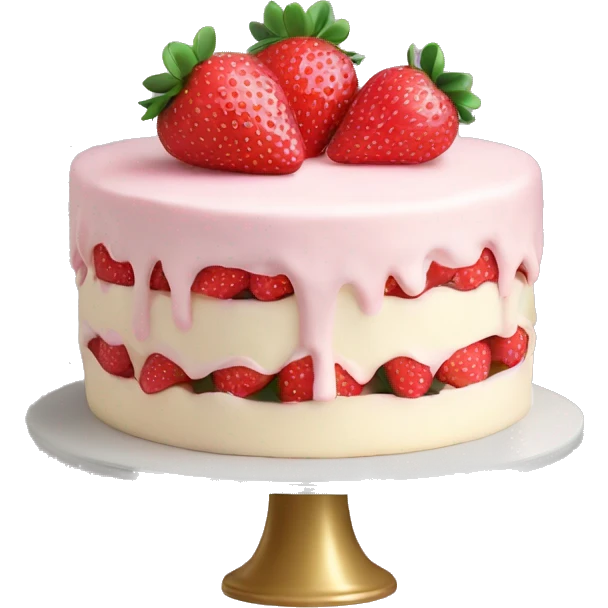 Light Pink strawberries and cream cake emoji