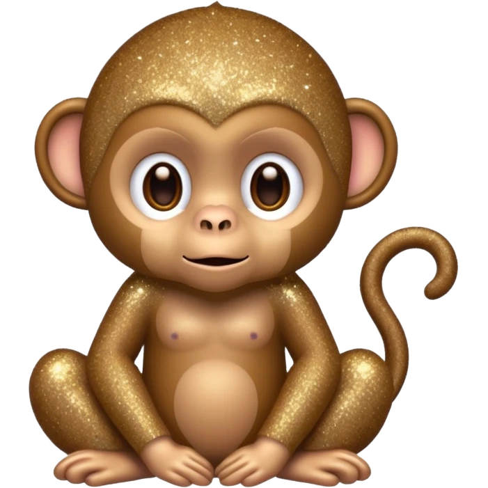 glitter monkey silence brown emoji