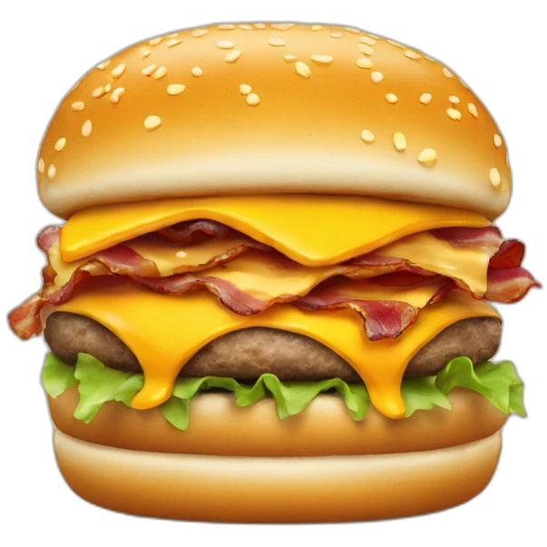 american burger with bacon and chedar emoji