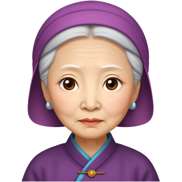 old chinese woman with Compassion - sympathetic concern for the sufferings of others emoji
