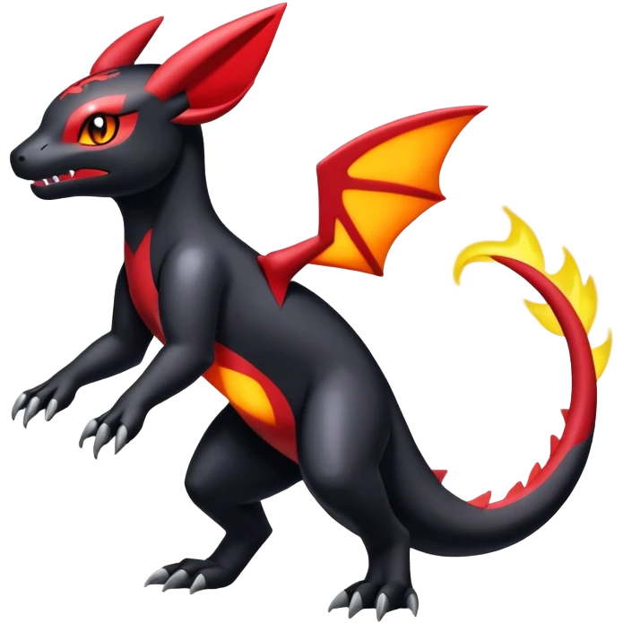 Cute Shiny Guilmon-Quilava-Salandit-Umbreon-Fakémon-hybrid-creature (full body)  emoji
