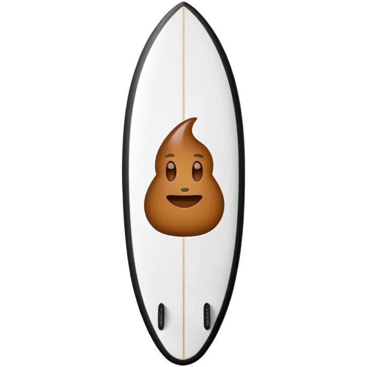 poop emoji on surfboard  emoji