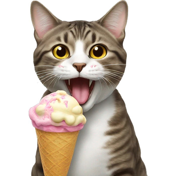 Cat eating ice cream emoji