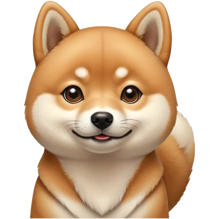 cute Shiba Inu dog with a playful, side-eye expression and a tilted head. The dog has light brown fur, big round eyes, and a soft smirk emoji