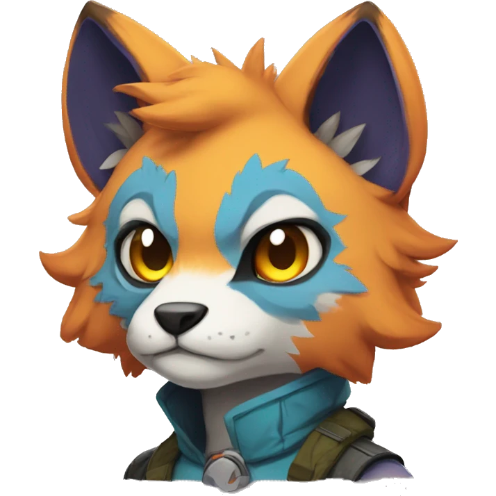 Edgy colorful anthro fursona Fakemon emoji