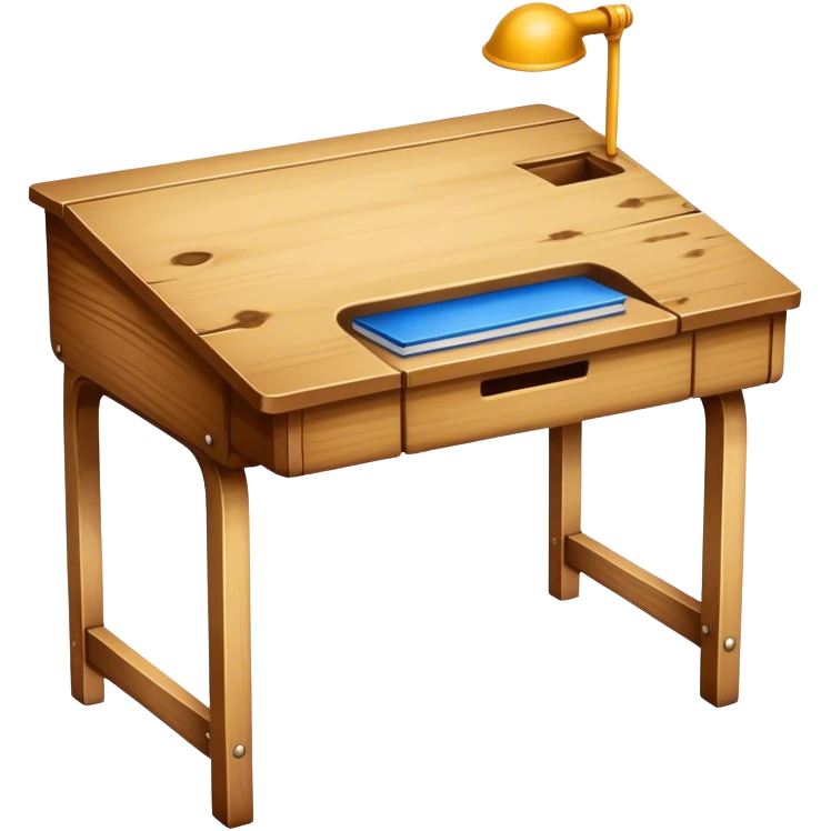 Wooden school desk emoji