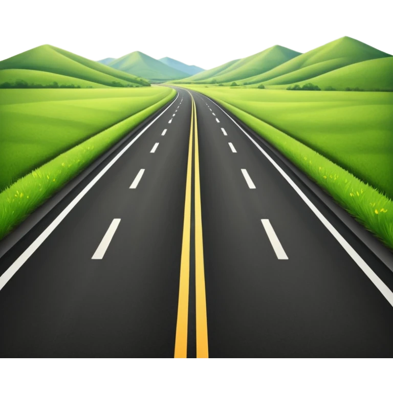 wide highway with Grass on the sides emoji emoji