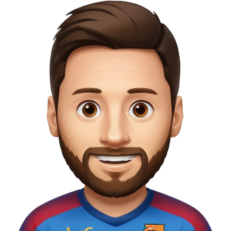 Lionel Messi with a beard emoji
