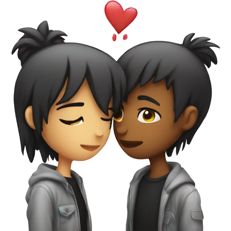 Emo boy kiss his girlfriend emoji
