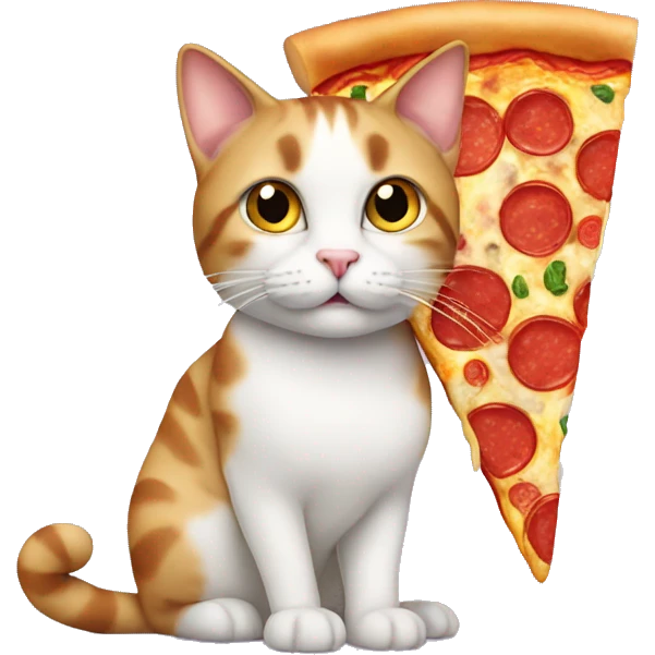 Cat with a pizza emoji