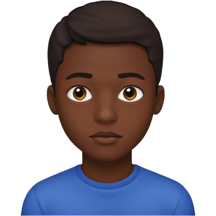 Une homme de 17 ans il a la peau noir foncé , des lèvres pulpeuses et un regard nonchalant emoji