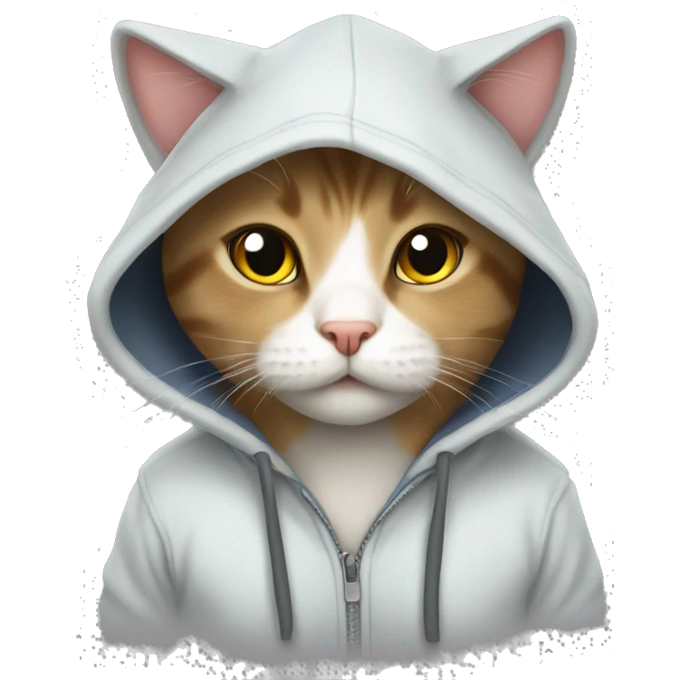 Cute Cat in hoodie  emoji