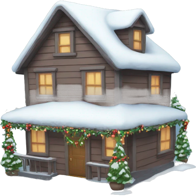 Winter house with a garland  emoji