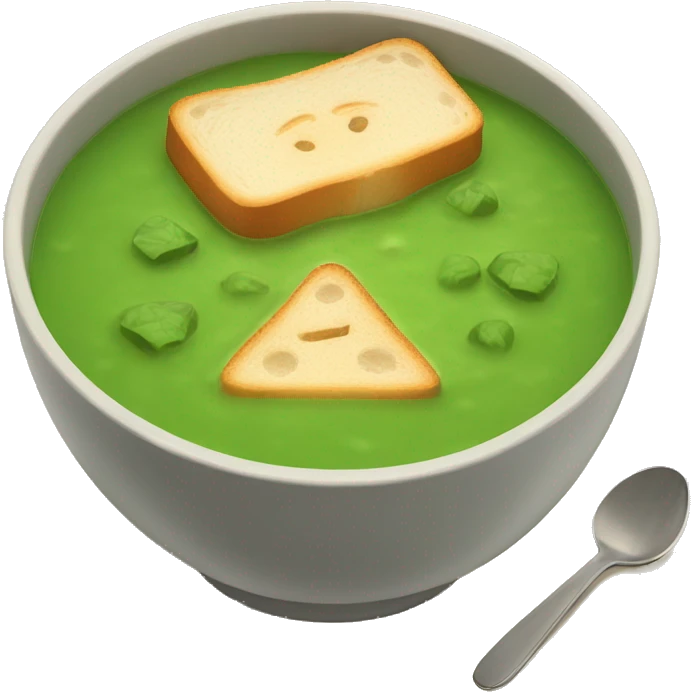 green soup with toast emoji