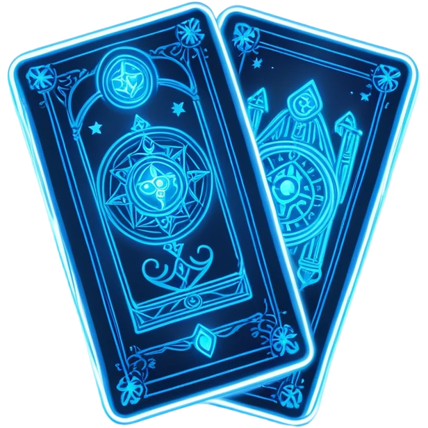 blue neon 2 tarot cards emoji