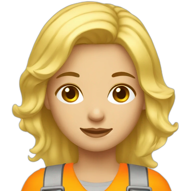 Blonde girl construction work emoji