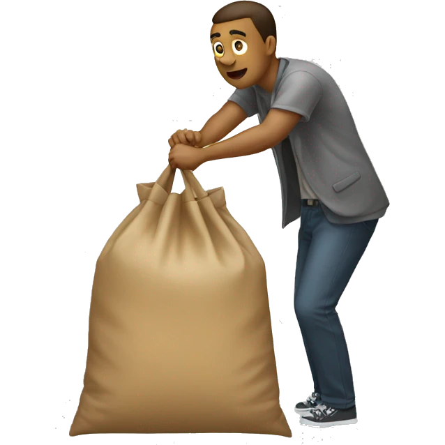 A man reaching into a bag emoji