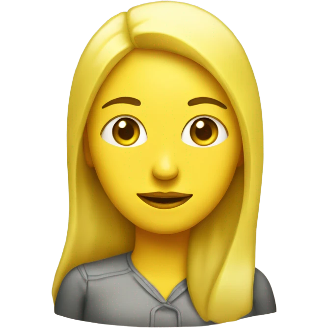 A woman with a head as a lemon emoji