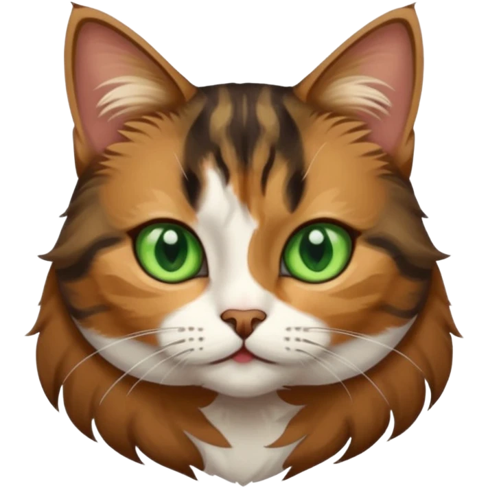 a young female brown and black tabby cat, emoji