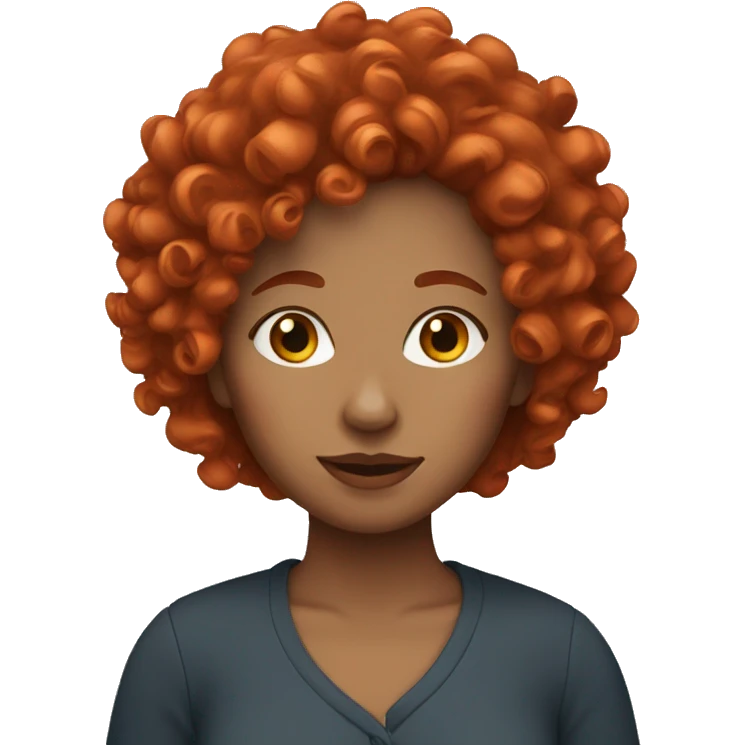Curly woman with red hair emoji