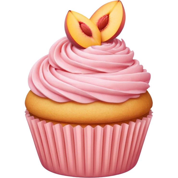 super realistic fancy peach cupcake emoji