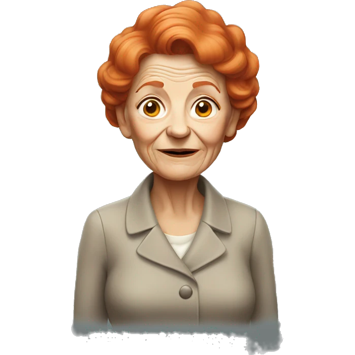Old lady red hair emoji