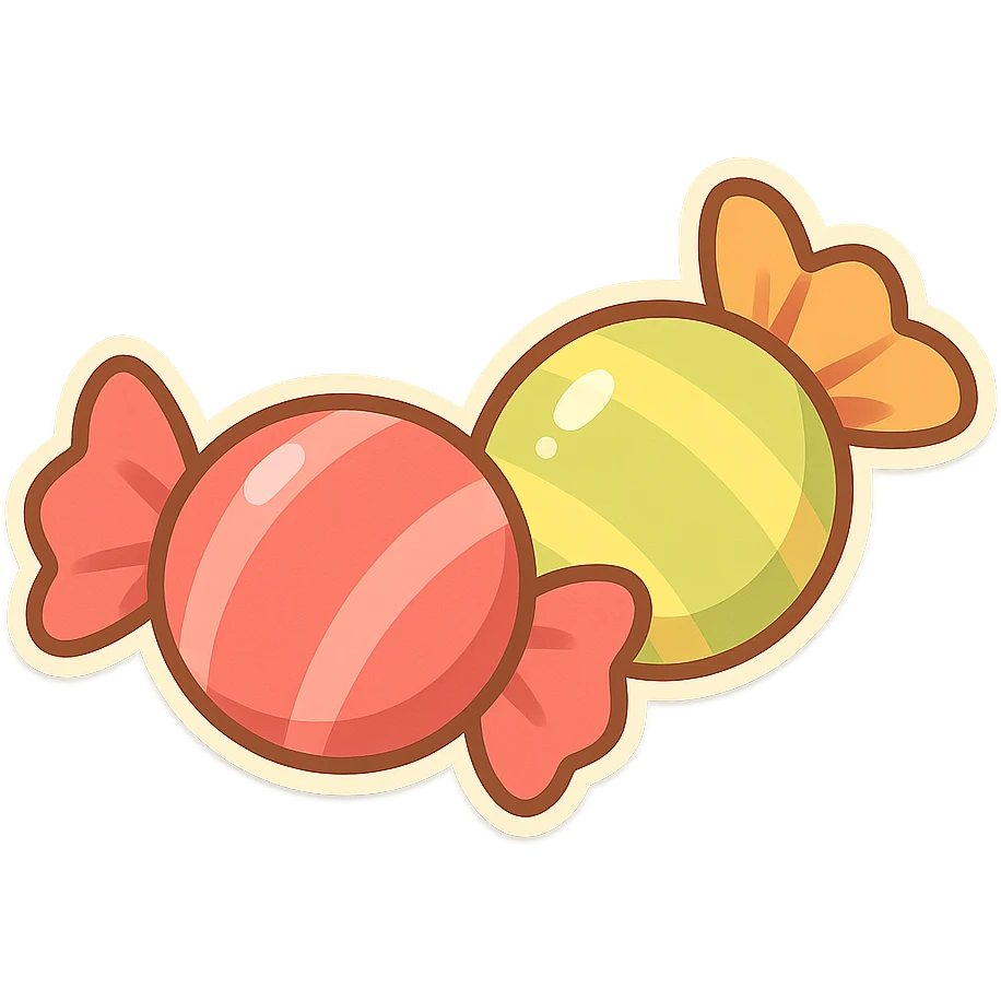 两颗彩色糖果 emoji