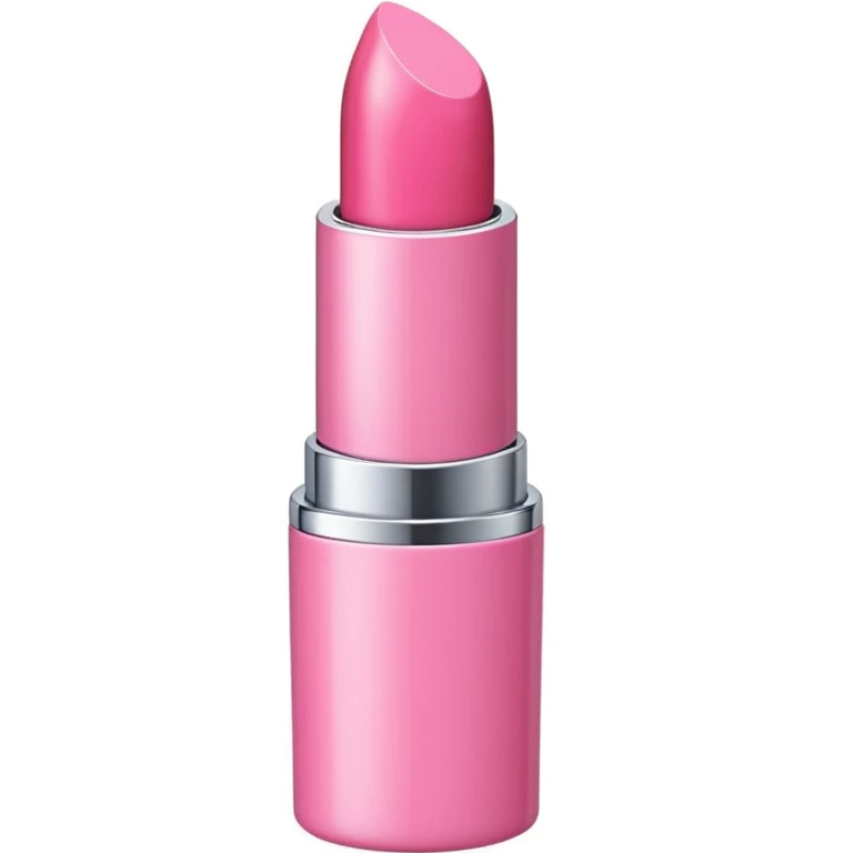 A cute pink lipstick emoji