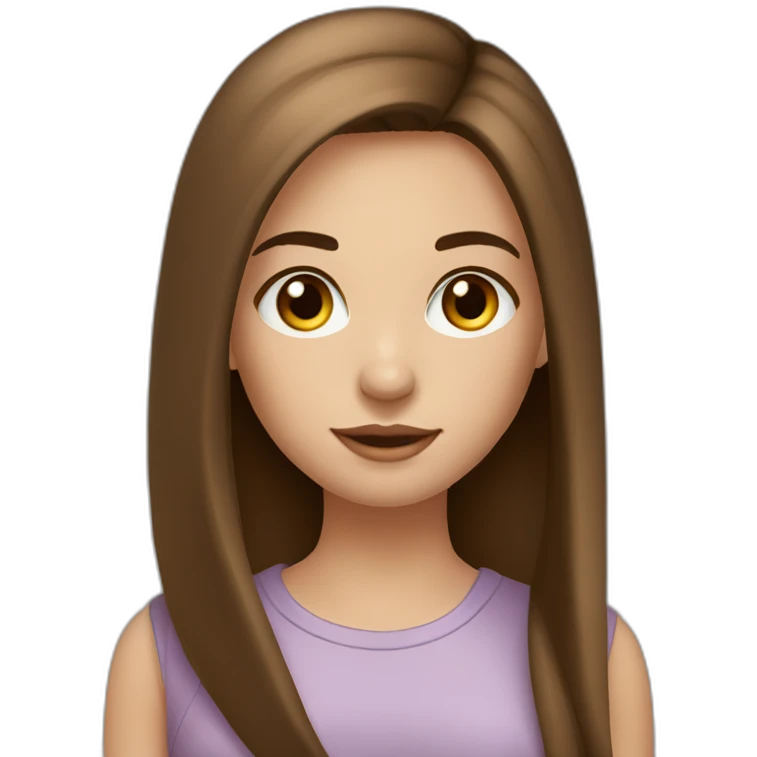 Girl-long-straight-brown-hair-beautiful-eye-eyebrow emoji
