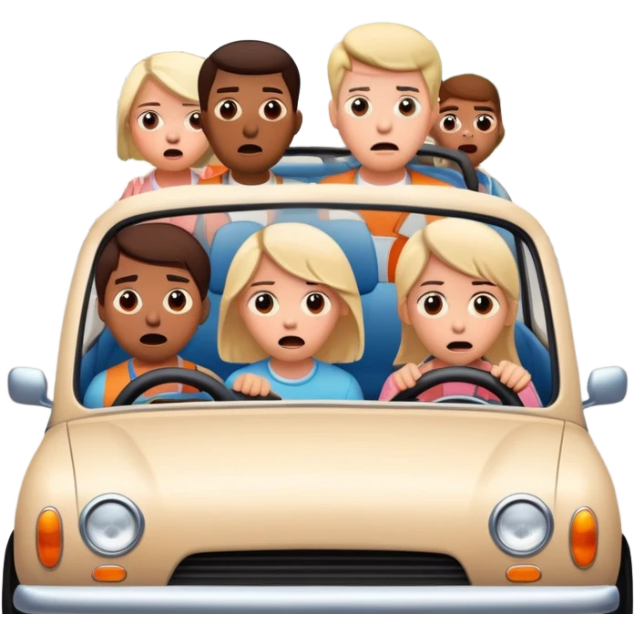 people looking scared driving in bad neighborhoods  emoji