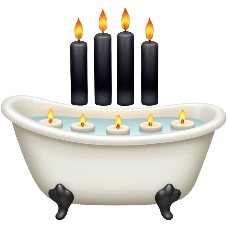 Bath tub with candles around it emoji
