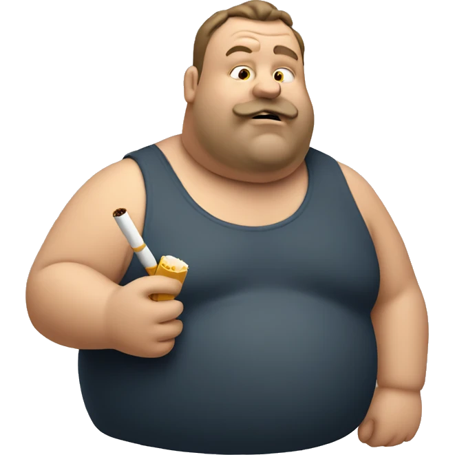 Fat guy smoking emoji