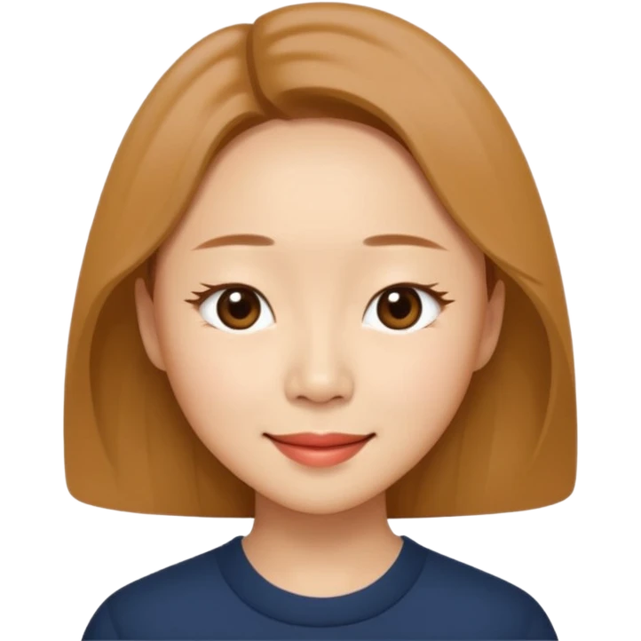 “Cartoon emoji of Gong Hyo-jin, long narrow face, sharp jawline, small almond eyes, high nose bridge, elegant smile, minimal makeup, refined aura” emoji